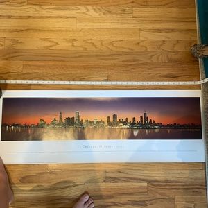 13.5”X40” - Chicago night skyline panorama